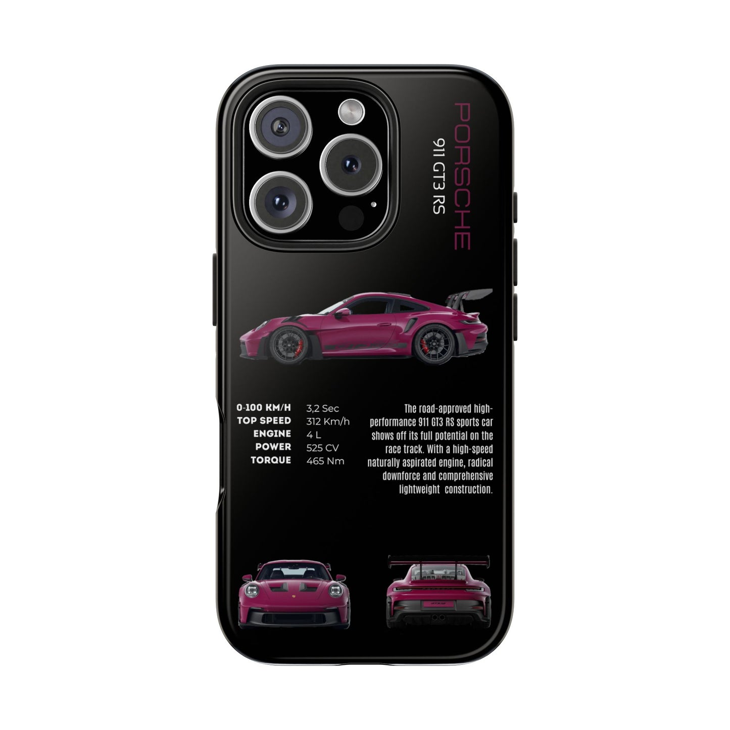 Pink Porsche 911 GT3 RS phone case
