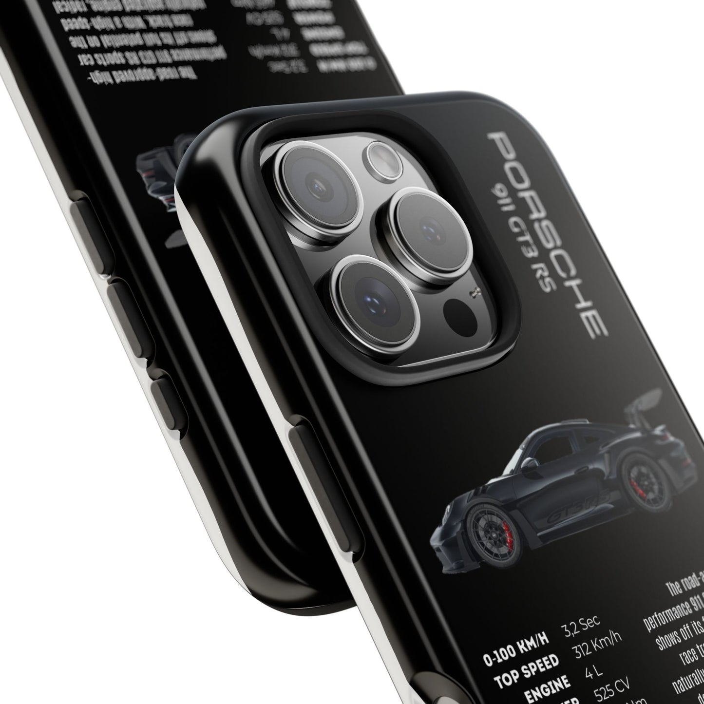 Black Porsche 911 GT3 RS phone case