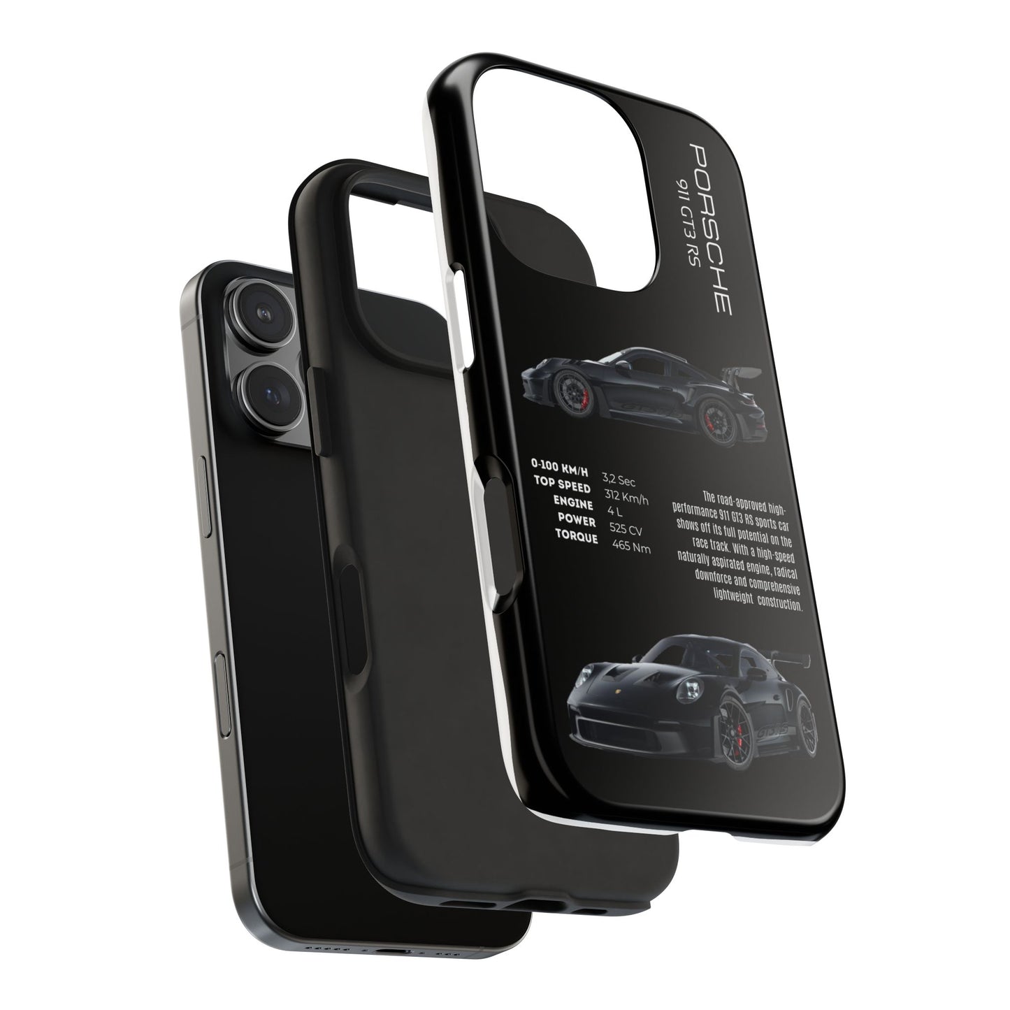 Black Porsche 911 GT3 RS phone case